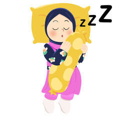 cute muslim girl sleeping