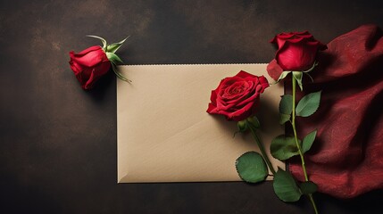 Hearts, flower and greeting card on wooden background in vintage style, selective focus