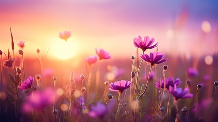 beautiful colorful meadow of wildflowers