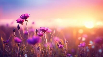 beautiful colorful meadow of wildflowers floral background