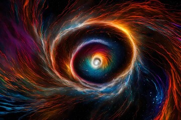 Vortex of vibrant colors converging in a cosmic whirlpool.