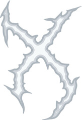 Blackmetal Alphabet Letter X