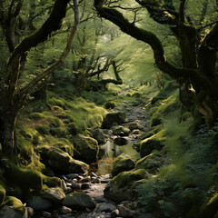 stream in the forest  ,Ai generative