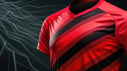 A close-up view of a red and black shirt. Perfect for fashion or clothing related projects