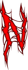 Deathmetal Alphabet Letter N