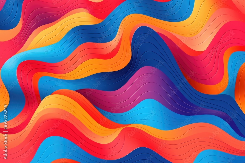 Poster A vibrant background featuring wavy lines in multiple colors. Suitable for various design projects