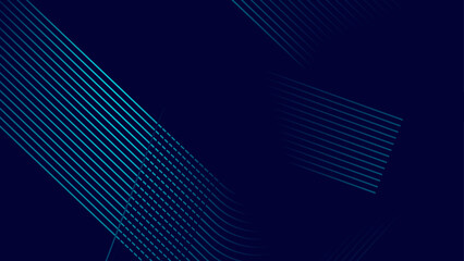 Dark blue abstract background with glowing geometric lines. Modern shiny blue lines pattern. Futuristic technology concept abstract wave dark background. vector illustration