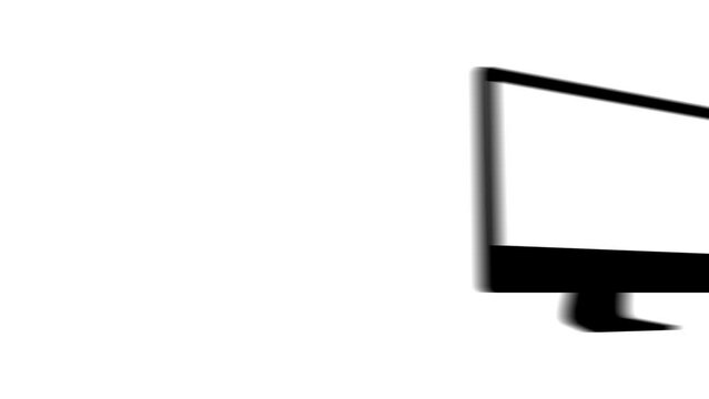 Animation set, monoblock symbol. Animations: transparency, zooms, transition top to down, transition left to right, slide up to down, slide left to right