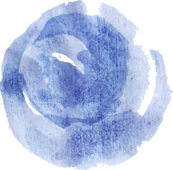 round blue watercolor paint element