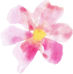 pink flower watercolor paint element