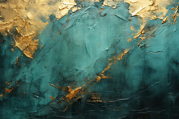 Obraz premium Abstract Golden Foil wall art, Golden Foil brush stroke Painting style, Oil Painting artistic artwork, for Wall art canvas printing