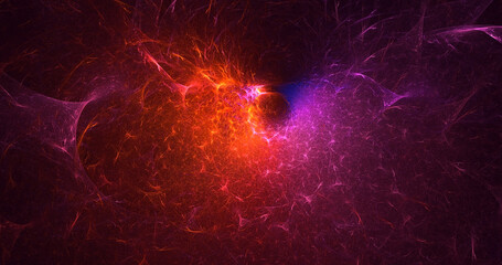 3D rendering abstract multicolor fractal light background