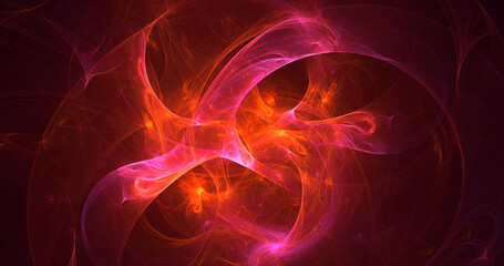 3D rendering abstract multicolor fractal light background