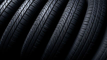 Close up of car tires with copy space background
