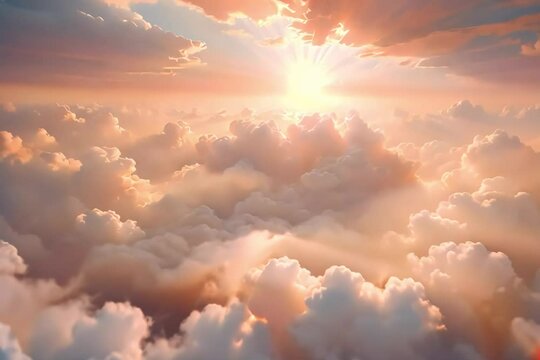 The heaven of cloud Generative AI. Virtual video scene animated background