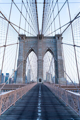 brooklyn bridge of new york city. new york bridge connecting Manhattan and Brooklyn. Pedestrian walkway manhattan. urban architecture of new york city. brooklyn landmark. Brooklyn bridge in ny, usa