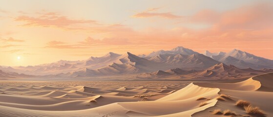 Desert Dunes at Twilight - obrazy, fototapety, plakaty