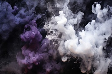 Background. Dancing Smoke. Black and White Twirls in Motion