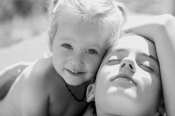 Portrait of little girl with his brother