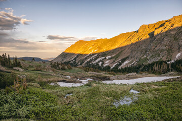 Sunset landscape in the Indian Peaks Wilderness, Colorado