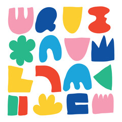 abstract shape element hand drawn vector 