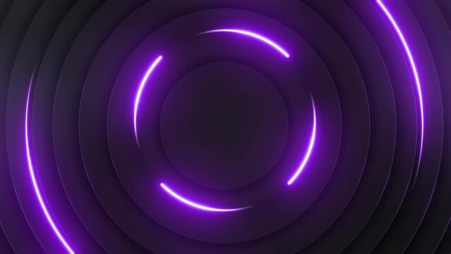 This stock motion graphic  video of  4K Pink Radial Neon Background with gentle overlapping curves on seamless loops.