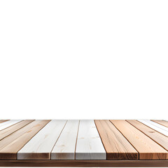 Empty wooden table on​ white​ background, can be used for display or montage your products