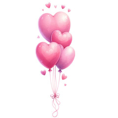 A delicate watercolor illustration of a pink heart-shaped balloon, evoking feelings of love, celebration, and joy.
