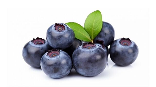 Blueberry isolated. Blueberry on white background. Bilberry. Clipping path. generative ai
