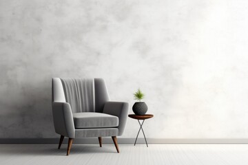 A simple image of a chair and table in a room. Perfect for interior design or furniture-related projects