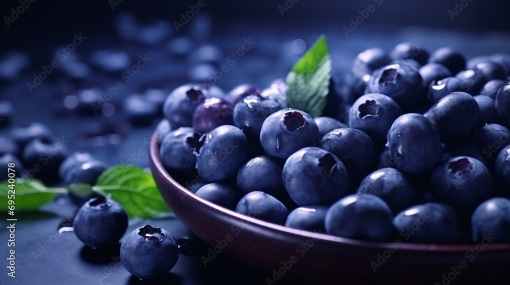 Wall mural blueberry antioxidant organic superfood in a bowl concept for healthy eating. generative ai - Wall murals