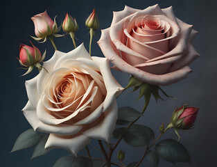 weiß rosa Rosen
