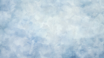 light blue soft pastel cool, delicate background with vintage floral wallpaper ornament on the wall copy space blank