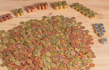 Euromünzen Währung Finanzen als Hintergrund 