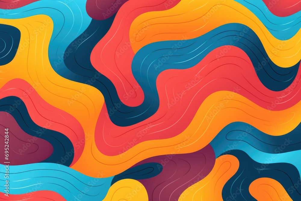 Poster Colorful abstract background with wavy shapes. Suitable for various design projects
