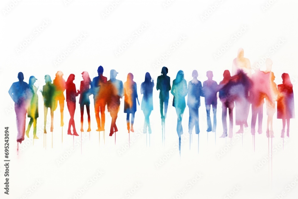 Poster A group of people standing in a line. This versatile image can be used in various contexts