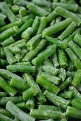Frozen Green beans. Healthy vegan food concept