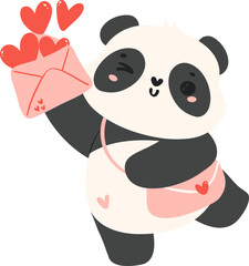 Cute Baby Panda Valentine love letter