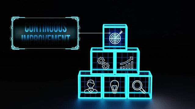 Business, technology, internet and network concept. Virtual screen of the future and sees the inscription: Continuous improvement.