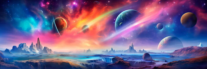 space scene with celestial bodies space showing the beauty of space exploration.