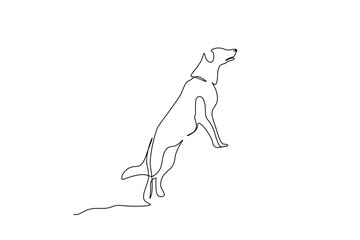 Obraz na płótnie Canvas cute dog outside free pose life freedom walk line art design