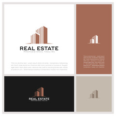 Fototapeta premium Real Estate Logo. Luxury Logo. Construction Architecture Building Logo Design Template Element.