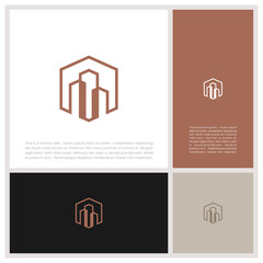 Real Estate Logo. Luxury Logo. Construction Architecture Building Logo Design Template Element.