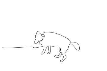 cute dog outside free pose life freedom walk line art design
