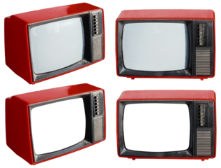 old tv isolated different angle set mockup