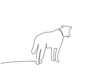 cute dog outside free pose life freedom walk line art design