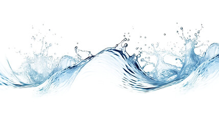 Water wave splash isolated on transparent background.