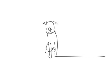 cute dog outside free pose life freedom walk line art design