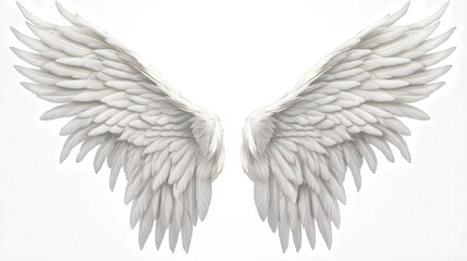 White wings isolated on a transparent background. - obrazy, fototapety, plakaty