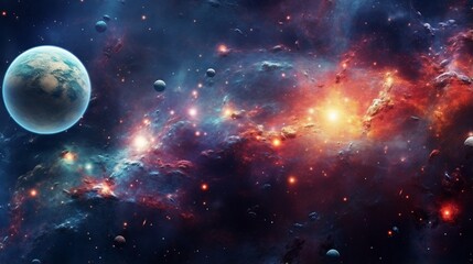 Planets, stars and galaxies in outer space showing the beauty of space exploration. Beautiful ,...